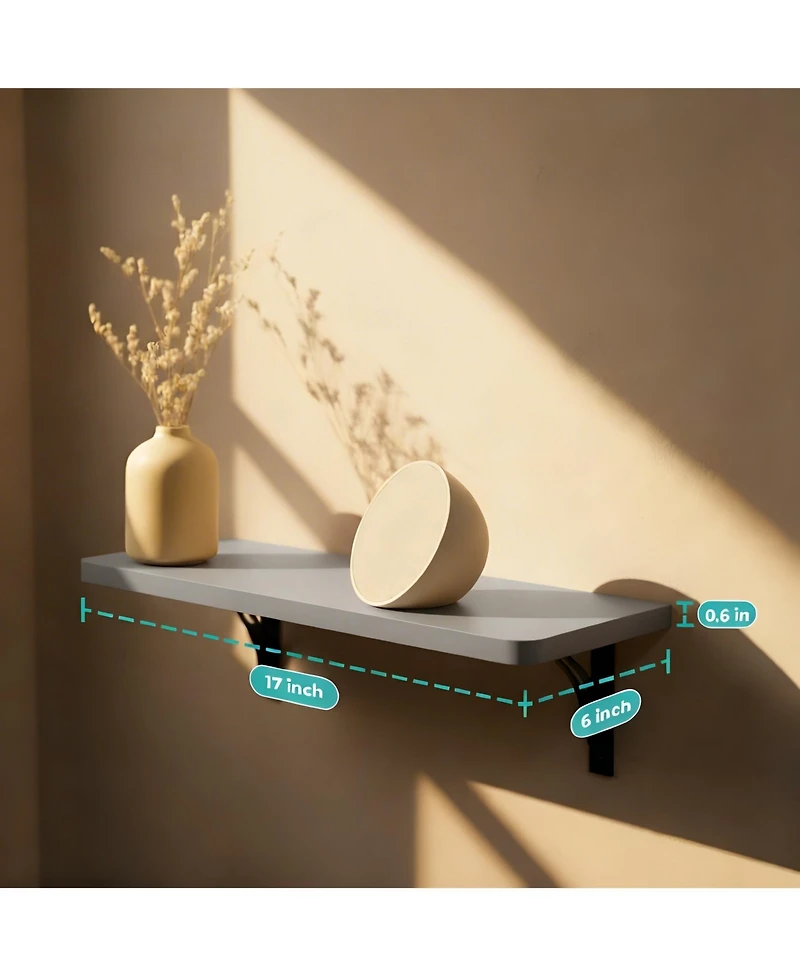 Yigii Wooden Wall Shelves Set of 2 - Easy Install, Sturdy, Multi-Use