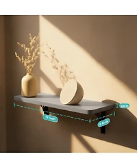 Yigii Wooden Wall Shelves Set of 2 - Easy Install, Sturdy, Multi-Use