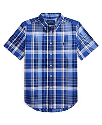 Polo Ralph Lauren Boys 8-20 Gingham Cotton Poplin Short-Sleeve Shirt