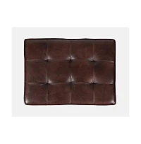 Jofran Global Archive Distressed Genuine Leather Ottoman Stool