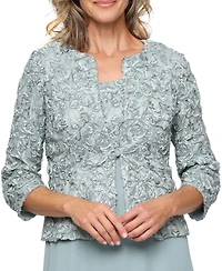 Alex Evenings Petite Soutache-Bodice Gown & Jacket