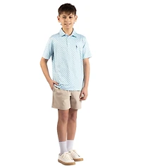 TailorByrd Boys Geo Floral Printed Performance Polo