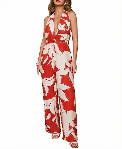 Cupshe Women's Hibiscus Garden Floral Jumpsuit