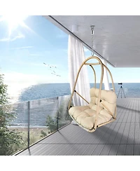 Clihome Wicker Rattan Swing Egg Chair without Stand