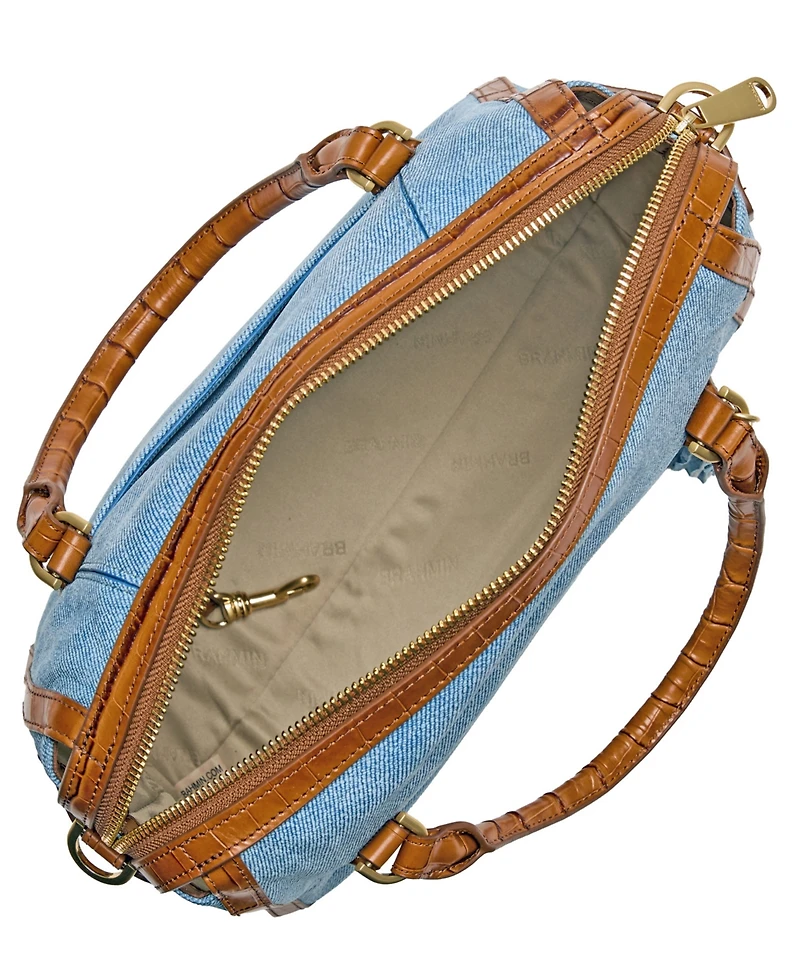 Brahmin Micaela Starlit Denim Medium Satchel Bag
