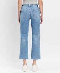 Flying Monkey Women's High Rise Distressed Ankle Straight Jeans