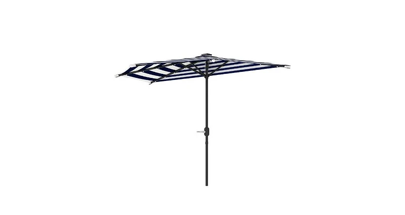 Clihome Small Vented Half Patio Umbrella,Half Outdoor Patio Umbrella,with Crank 8 Ribs for Outdoor