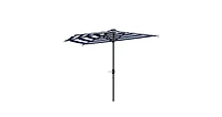 Clihome Small Vented Half Patio Umbrella,Half Outdoor Patio Umbrella,with Crank 8 Ribs for Outdoor