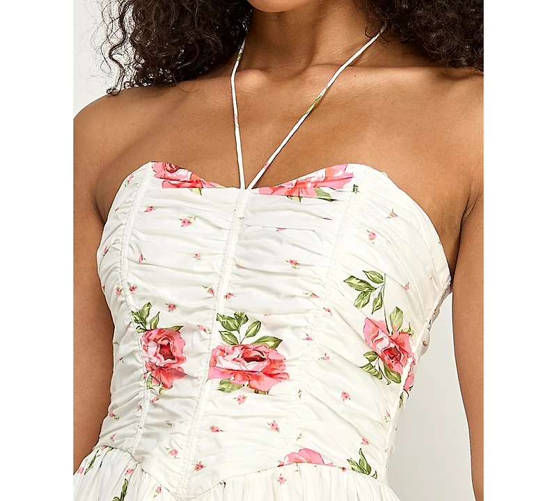 Seni & Cade Women's Floral Halter Neck Mini Dress