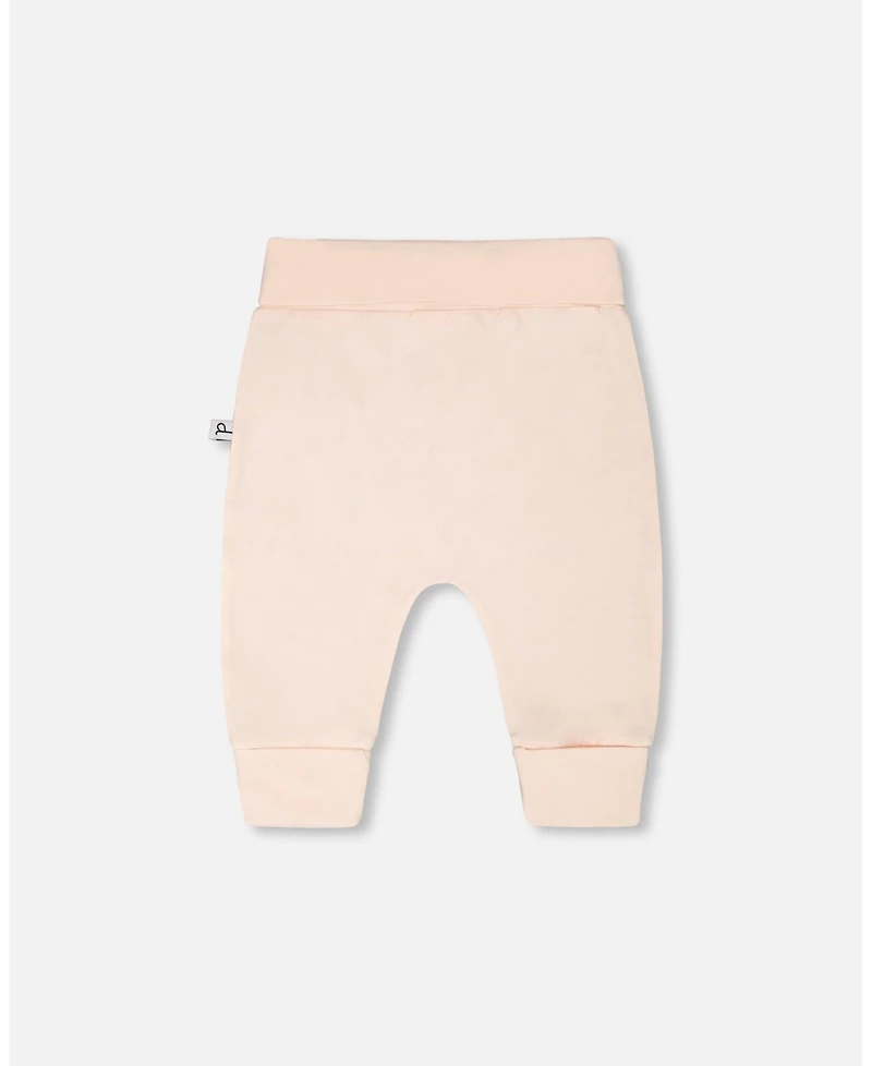 Deux par Baby Girls Cotton Jersey Evolutive Pants Peach