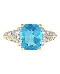 Macy's Swiss Blue Topaz (3-5/8 ct. t.w.) & Diamond (1/5 Ring 14k Yellow Gold-Plated Sterling Silver (Also Available Amethyst)