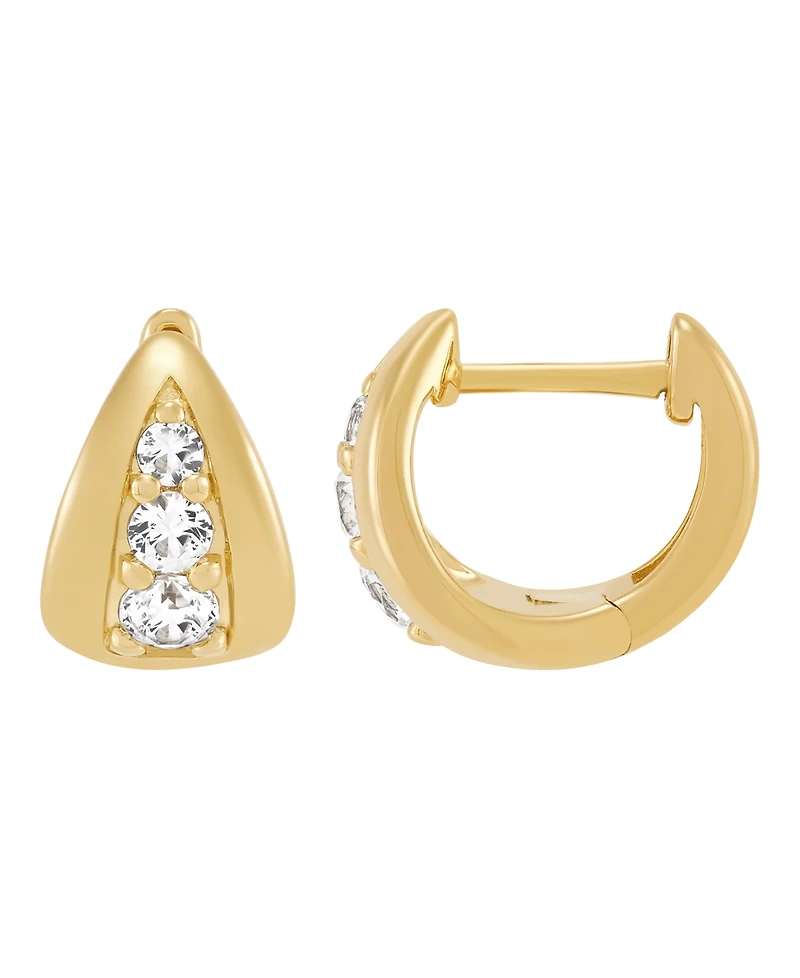 Macy's Created White Sapphire (1/2 ct. t.w.) Hoop Earrings in 14k Yellow Gold-Plated Sterling Silver