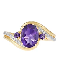 Macy's Amethyst (1/4 ct. t.w.) & Diamond (1/8 ct. t.w.) Ring in 14k Yellow Gold-Plated Sterling Silver