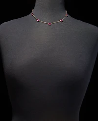 Lauren Ralph Lauren Gold-Tone Fuchsia Station Collar Necklace