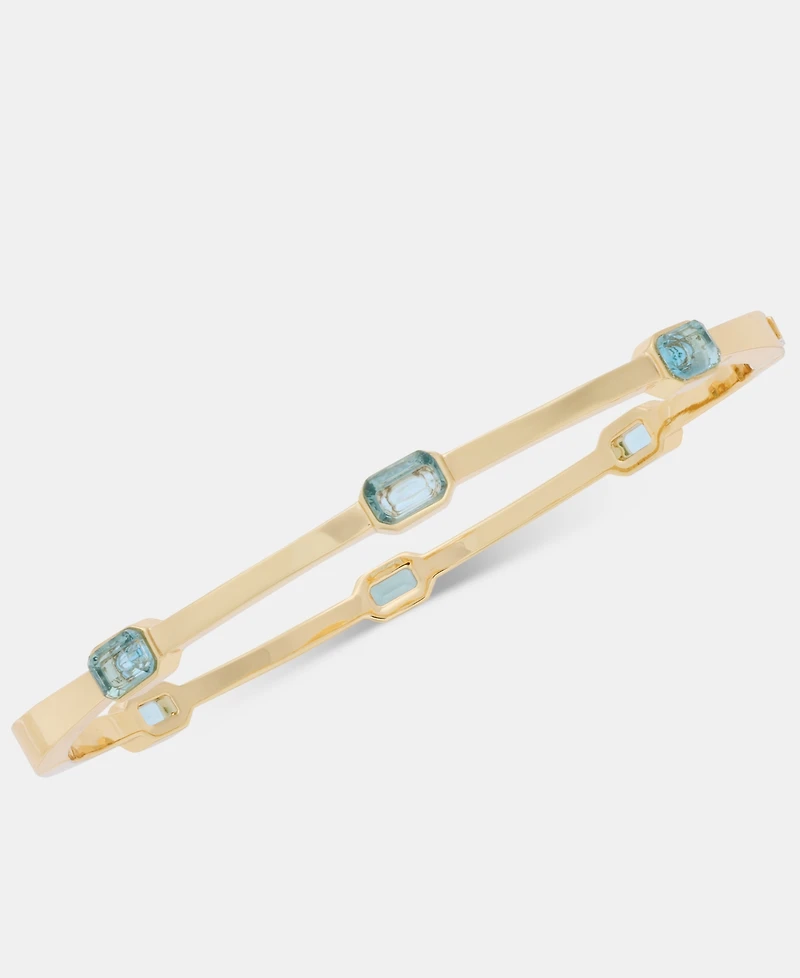 Lauren Ralph Lauren Gold-Tone Aqua Stone Bangle Bracelet