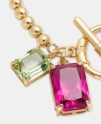 Lauren Ralph Lauren Gold-Tone Fuchsia Stone Flex Bracelet