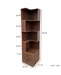 Rainsken 4 Tier Corner Bookshelf