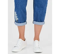 Style & Co Petite Embroidered High-Rise Cropped Jeans, Macy's Exclusive