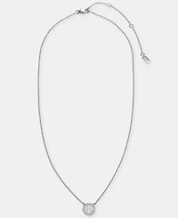 Lauren Ralph Lauren Cubic Zirconia Logo Pendant Necklace in Sterling Silver