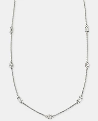 Lauren Ralph Lauren Cubic Zirconia Station Collar Necklace in Sterling Silver