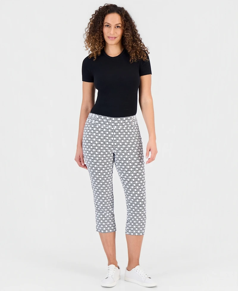 Jm Collection Petite Rivet-Trim Pull-On Capri Pants, Macy's Exclusive