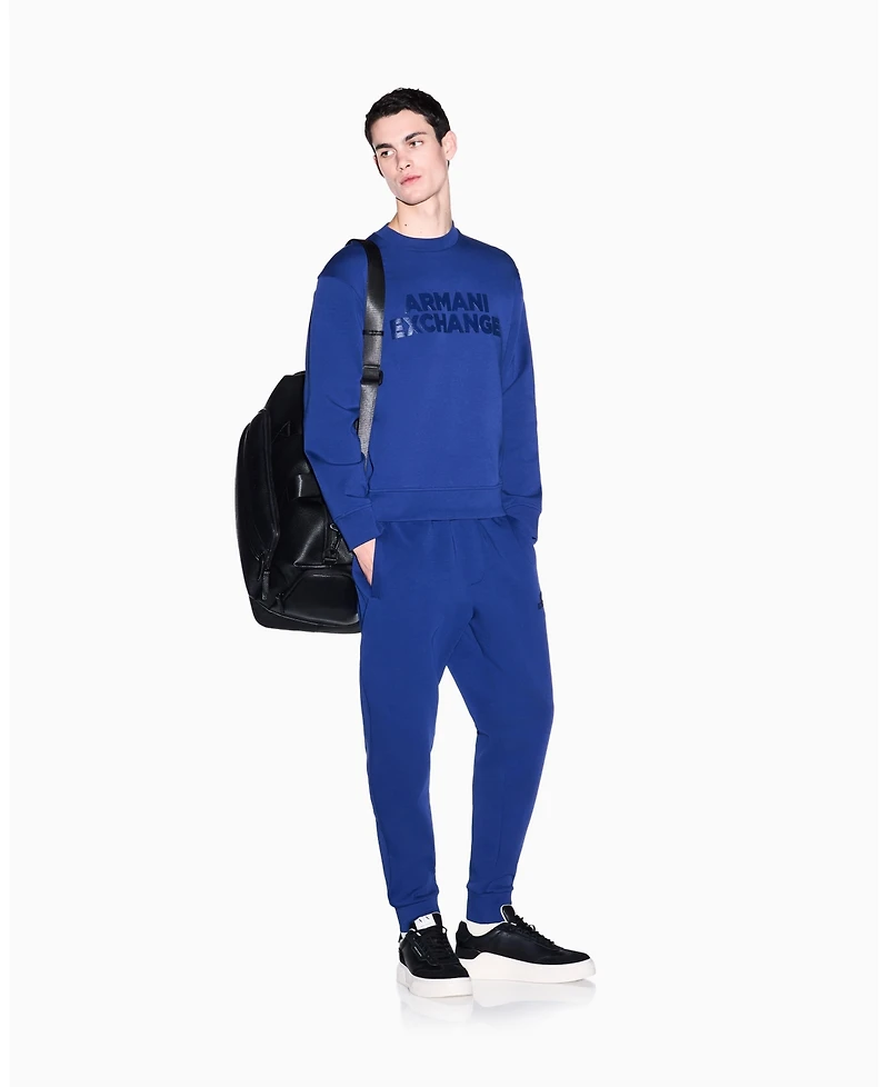 A|X Armani Exchange Men's Elevated Logo Crewneck Sweatshirt