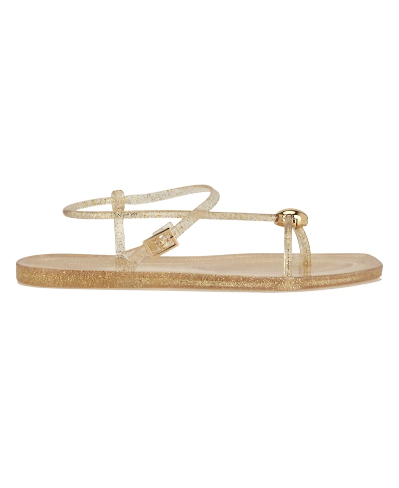 Nine West Women's Shells Jelly Strappy Flat Sandals