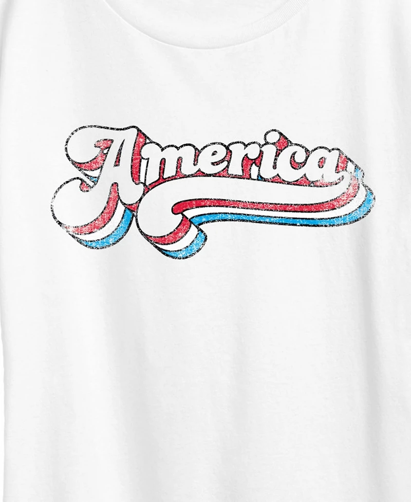 Hybrid Apparel Plus Instant Message America Retro Graphic Crewneck T-Shirt