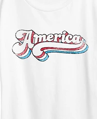 Hybrid Apparel Plus Instant Message America Retro Graphic Crewneck T-Shirt