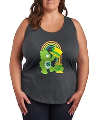 Hybrid Apparel Plus SizeCare Bears St. Patrick's Day Good Luck Bear Rainbow Graphic Tank Top