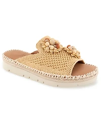 Gentle Souls Women's Leilani Flower Flat Sandals