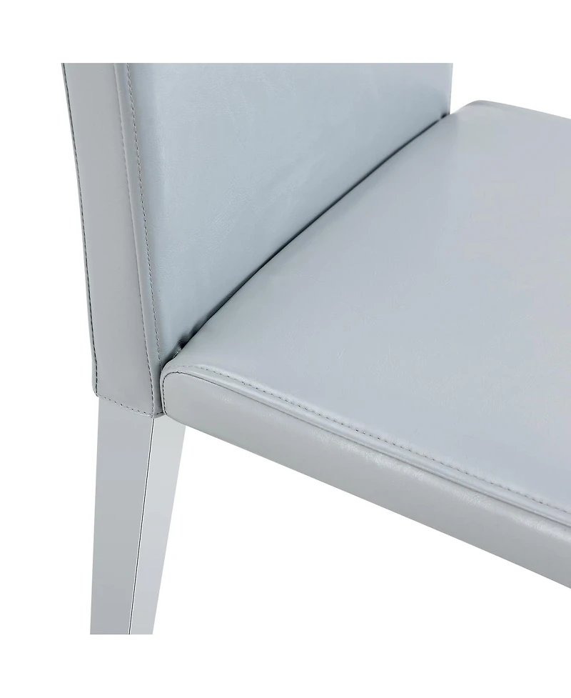 Streamdale Furniture Minimalist Pu Leather Accent Chair with Sturdy Metal Legs