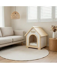 6thdruple Solid Cedar Indoor Pet House with Cushion