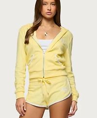 Edikted Women's Madilyn Terry Cloth Zip Up Hoodie