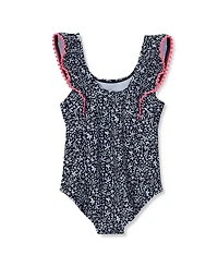 Lands' End Girls Chlorine Resistant Scoop Neck Ruffle One Piece Swimsuit