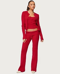 Edikted Women's Adannah Ribbed Knit Button Up Cardigan