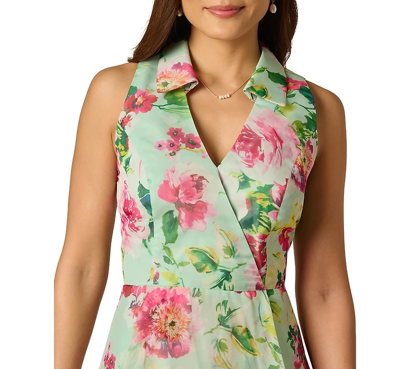 Adrianna Papell Women's Printed High-Low Midi Dress