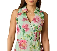 Adrianna Papell Women's Printed High-Low Midi Dress