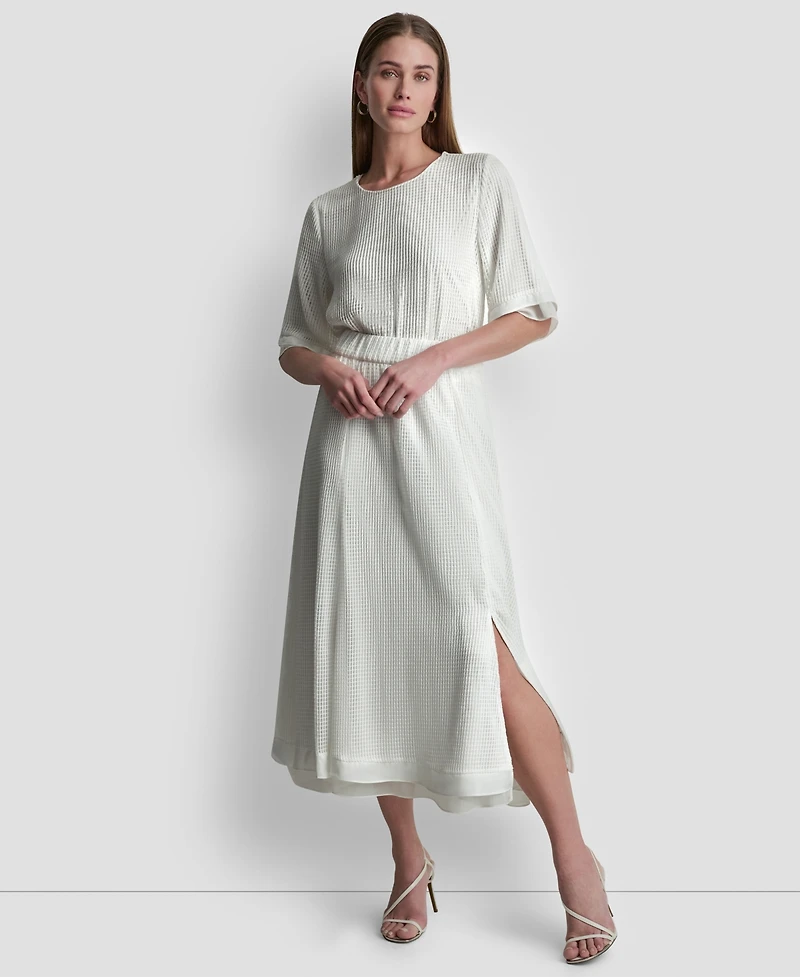 Dkny Women's Layered Window Pane Ankle Skirt