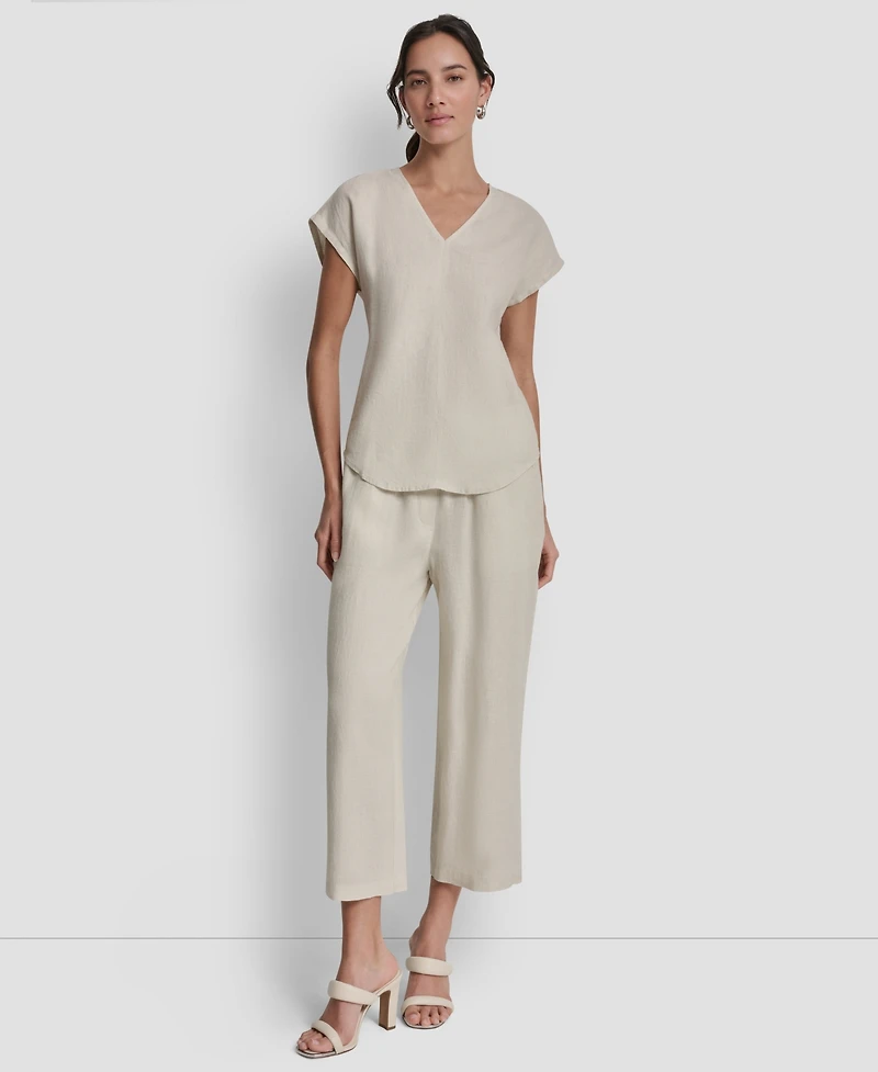 Dkny Women's V-Neck Short-Sleeve Shirt