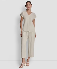 Dkny Women's V-Neck Short-Sleeve Shirt