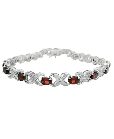 Macy's Multi-Gemstone (6.70 ct. t.w.) Bracelet Sterling Silver (Also Available Garnet)