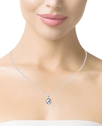 Macy's Green Amethyst (4 ct. t.w.) & Diamond (0.025 Pendant Necklace Sterling Silver (Also Available Pink Sky Blue Amethyst)