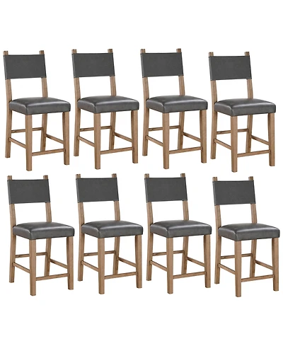 Macai 8-Pc. Faux Leather Counter Height Chair Set