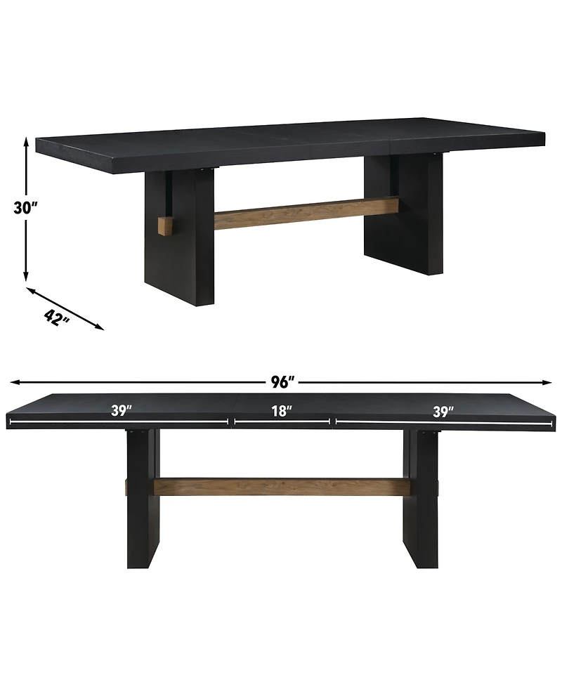 Macai -Pc. Wood Dining Set (Rectangular Table + Upholstered Side Chairs