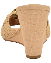 Nine West Women's Nessla Woven Slip-On Wedge Sandals