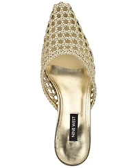 Nine West Women's Camenlaw Woven Kitten Heel Mules Pumps