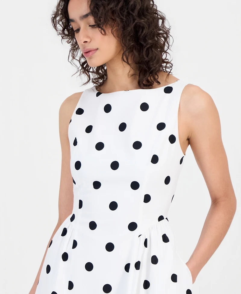 Sam Edelman Women's Polka Dot Sleeveless Midi Dress