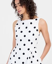 Sam Edelman Women's Polka Dot Sleeveless Midi Dress