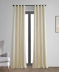 Half Price Drapes Natural Light Beige Grommet Thermal Cross Linen Weave Blackout Curtain